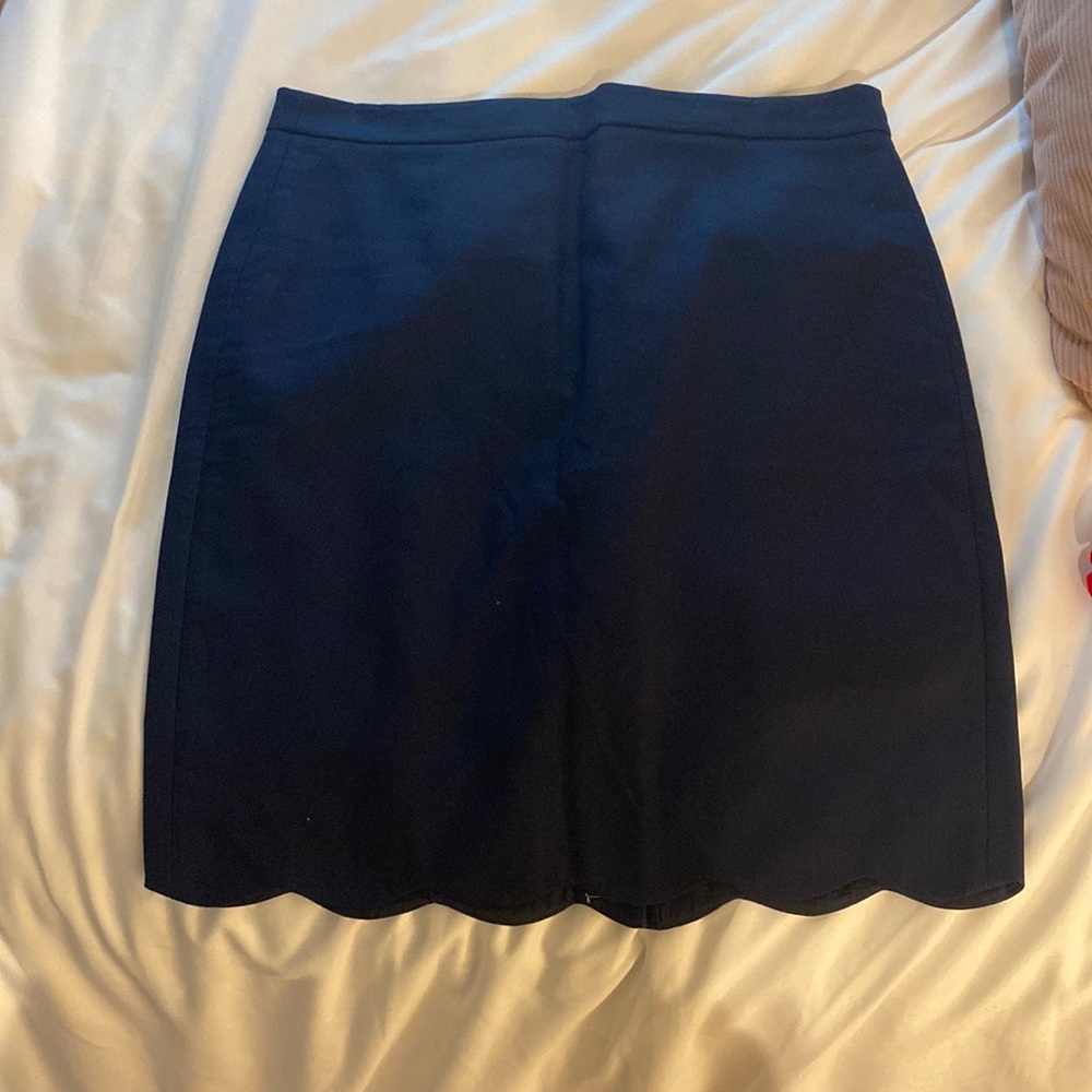 NWT J.Crew navy scallop skirt